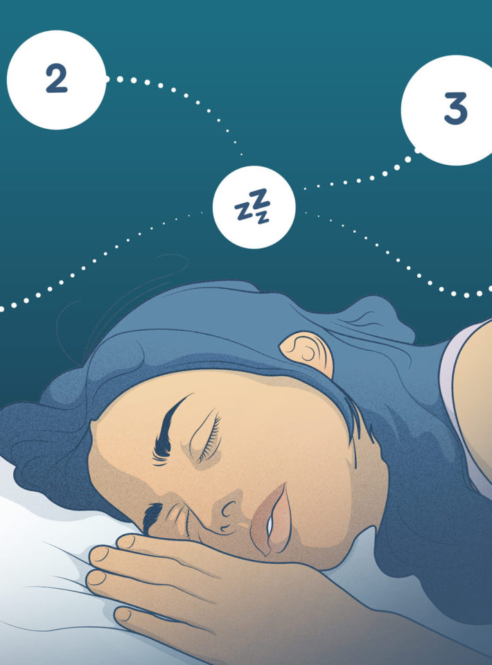 Visual representing a list of sleep hacks