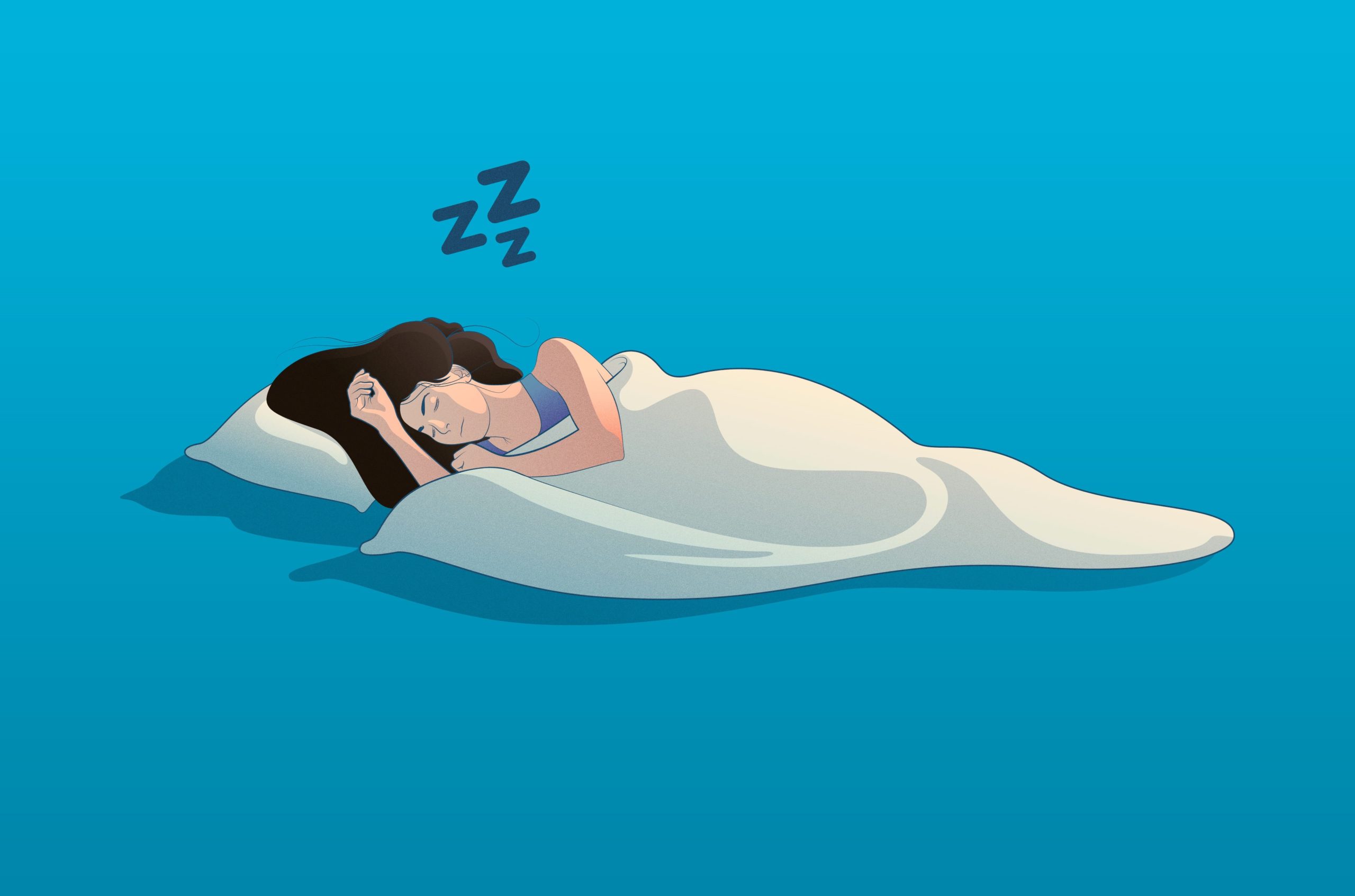 visual representing a woman snoring