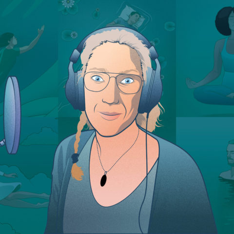 visual of Kina Nyman, the voice behind Sleep Cycle's sleep meditation and stories.