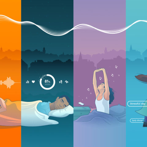 visual representing some features of the Sleep Cycle app