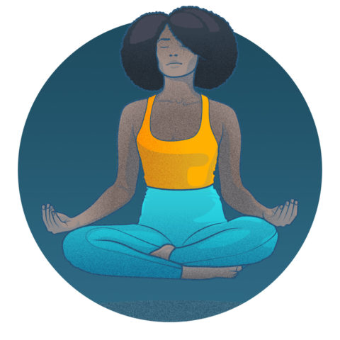 Visual of a woman meditating
