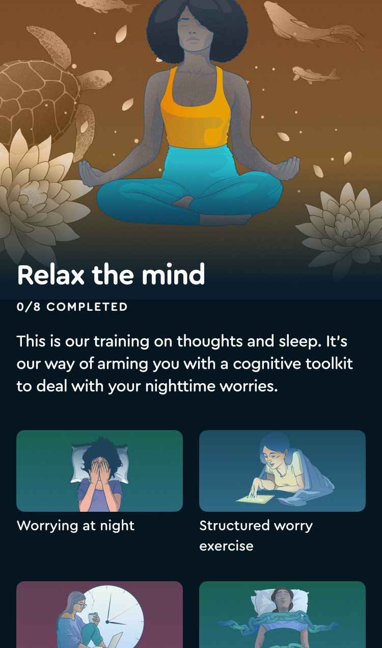 Screenshot of the Sleep Program "Relax the mind"