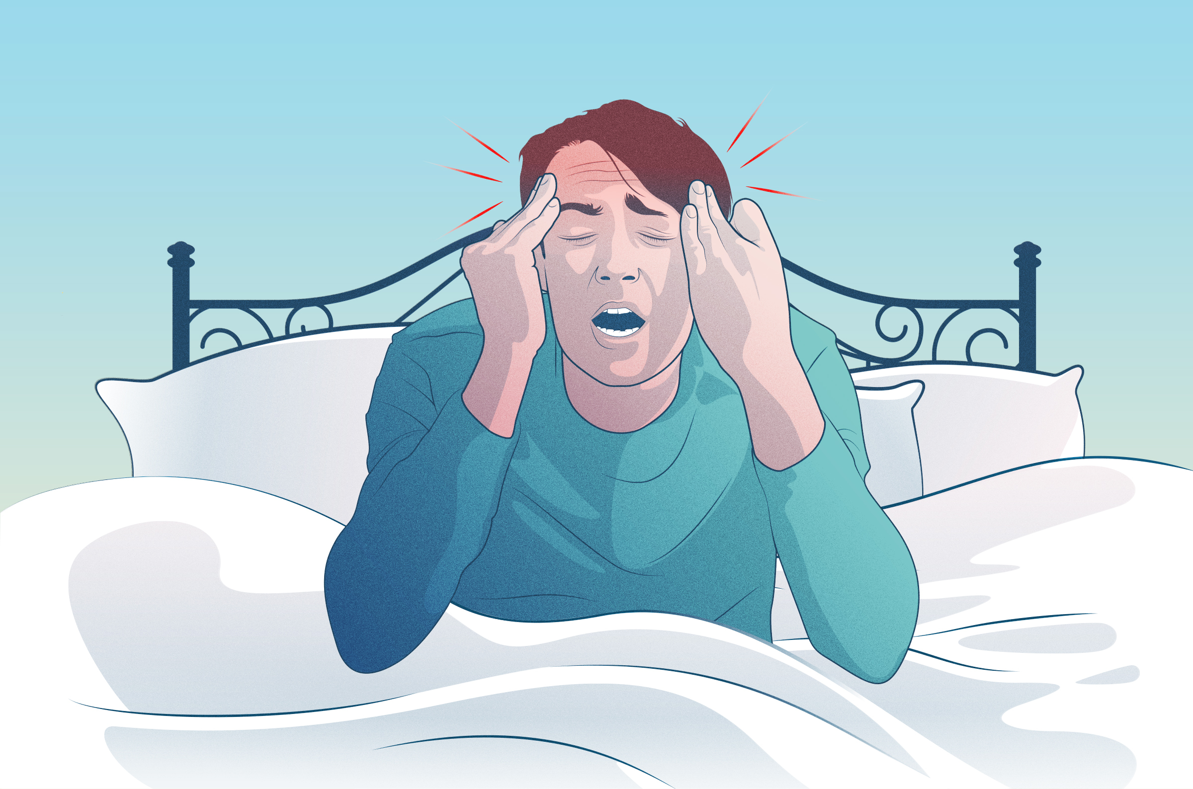 headache after sleeping on foam mattress